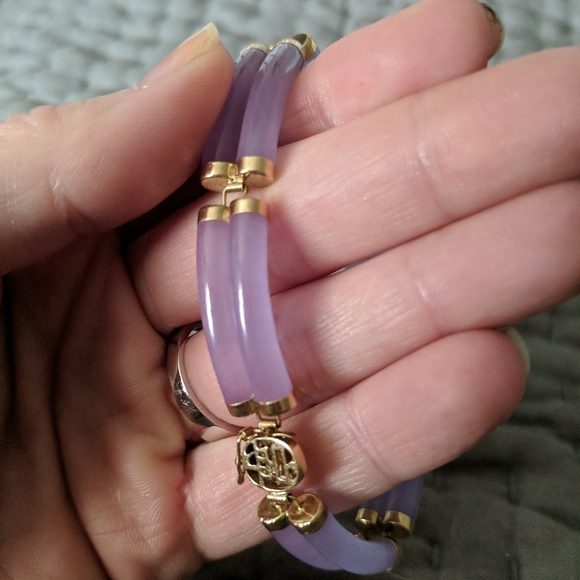 Lavender Jade Bracelet 14k - Picture 7 of 8